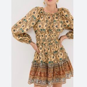 Ulla Johnson Val Day Lily Mini Dress Golden Yellow Sz 2